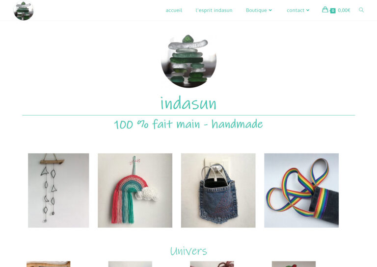 Indasun, boutique de vitrail et créations faites main en crochet.